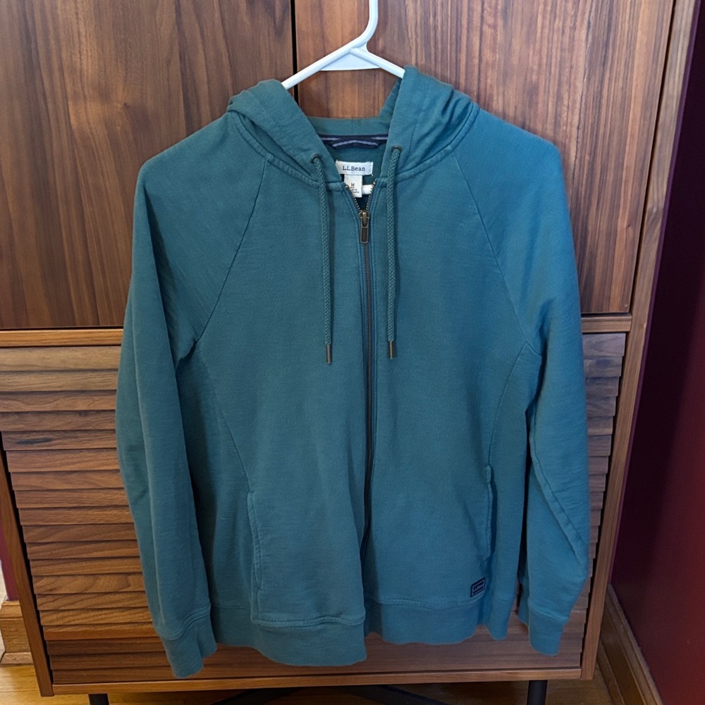 LL Bean Women's Peaks Island Full-Zip Hoodie Shade Teal